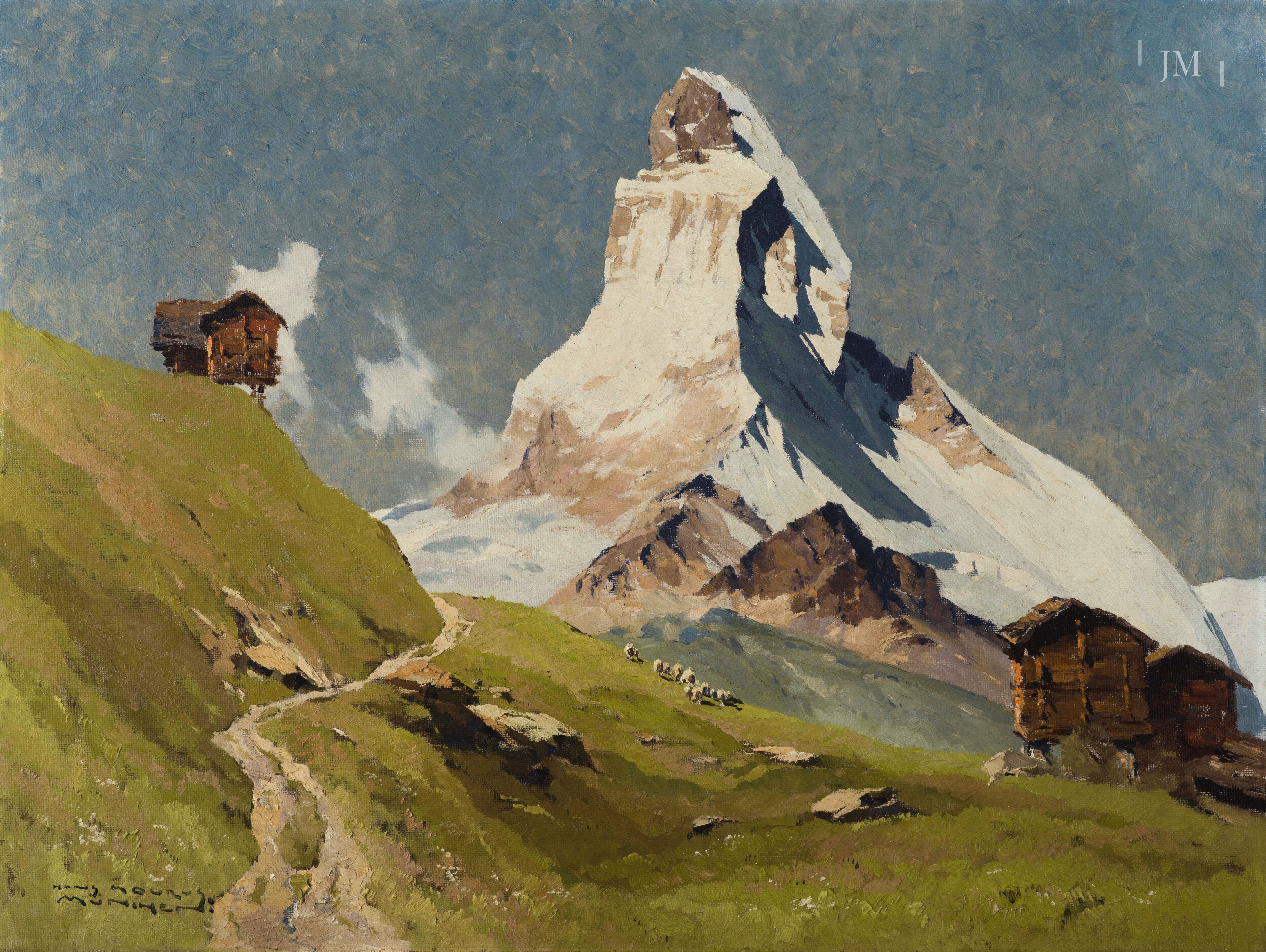 The Matterhorn seen from Findlerhof above Zermatt, Valais, Switzerland.